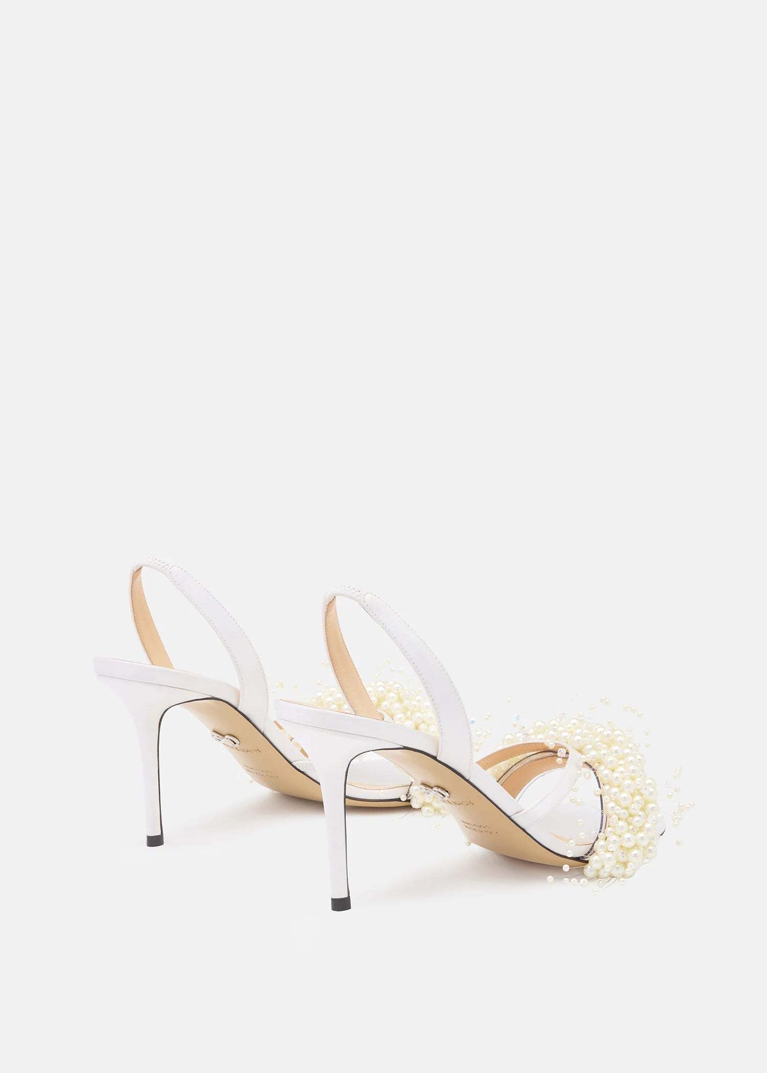 Machmach Round Toe High Heel Sandals In White