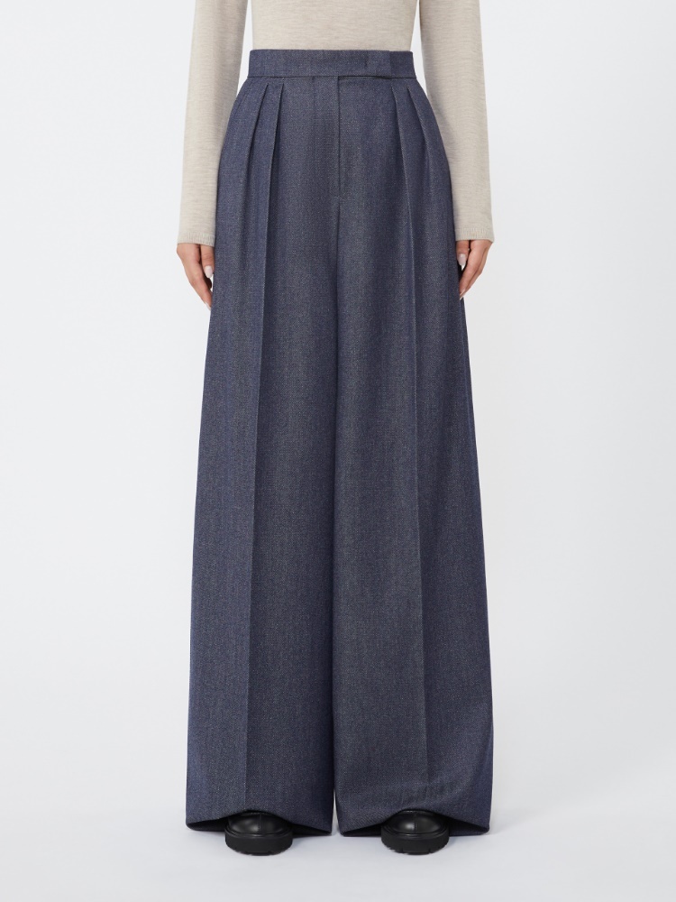 Max Mara Wool Trousers In Blue
