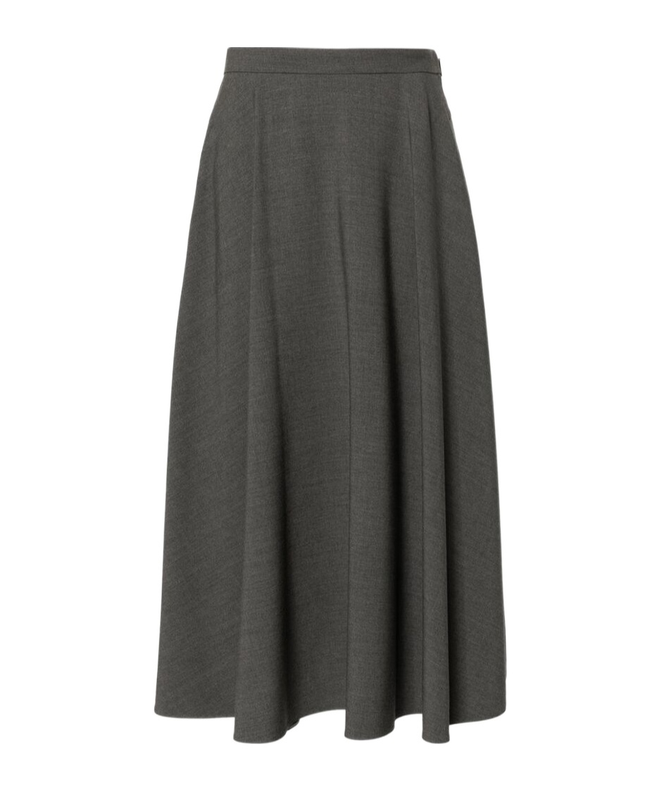 Valentino Midi Skirt In Active Gabardine In Black