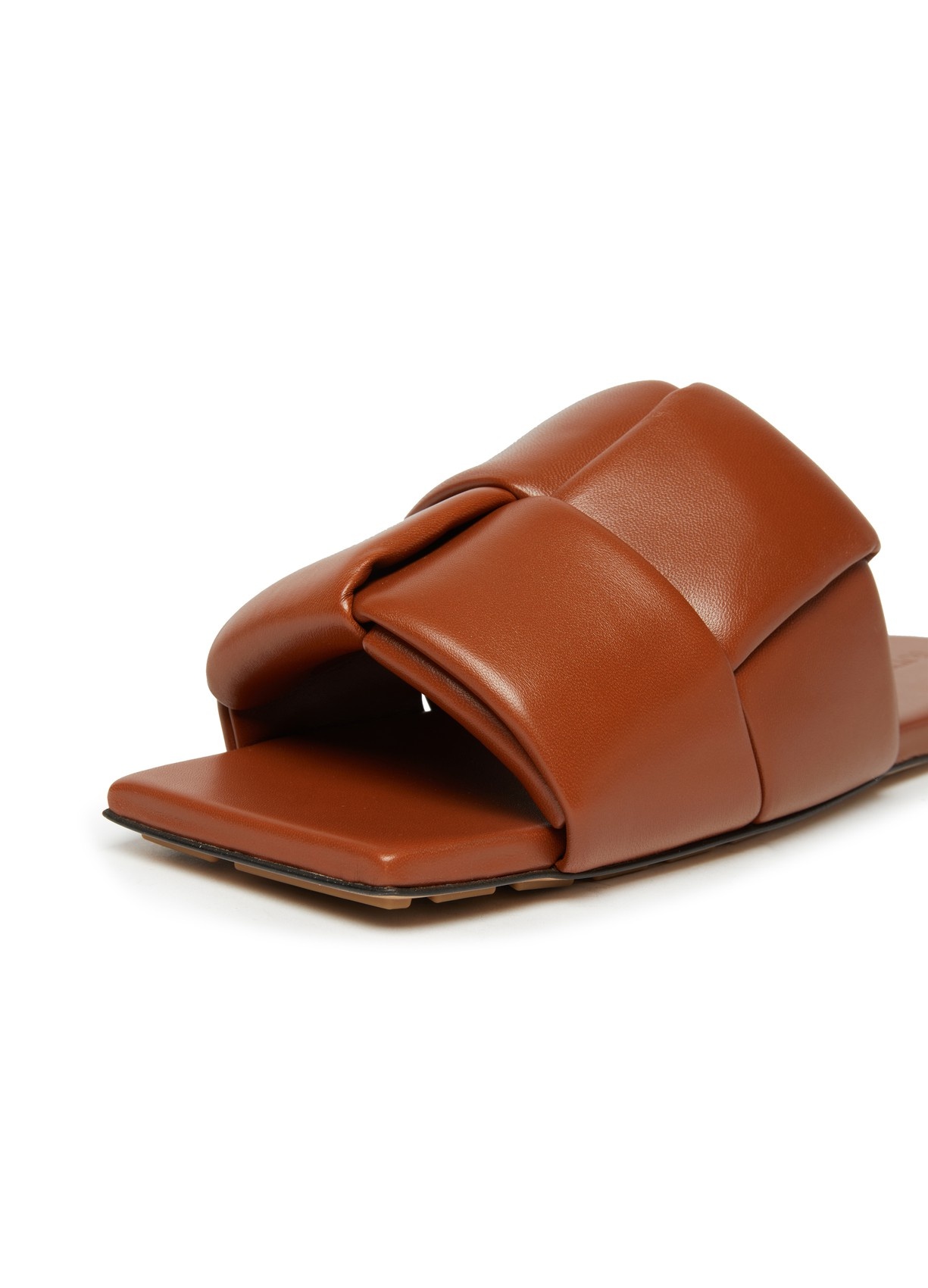 Shop Bottega Veneta Logo Flat Bottom Flip-flop In Brown