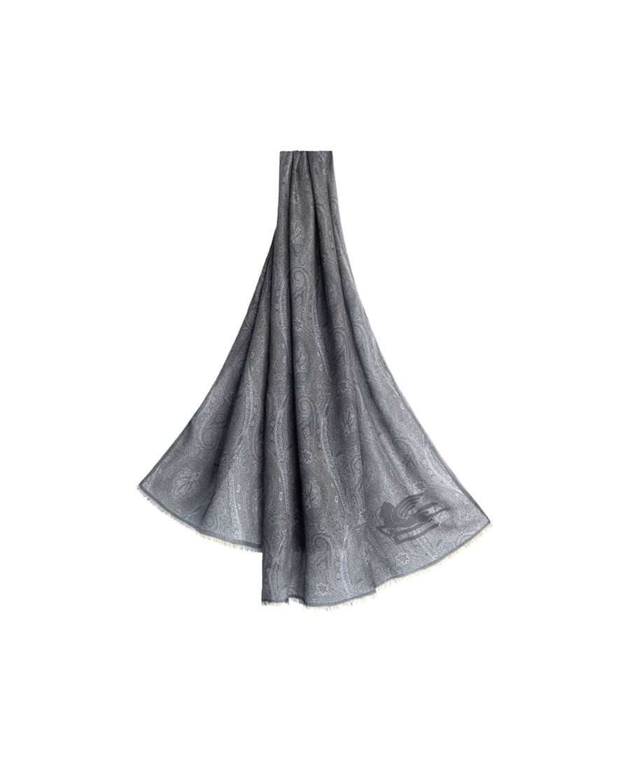 Etro Printed Scarf In Gray
