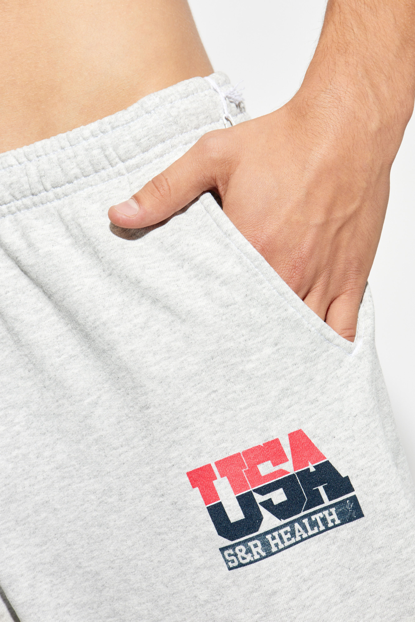 Sporty And Rich Elastic Waist Sweatpants In White