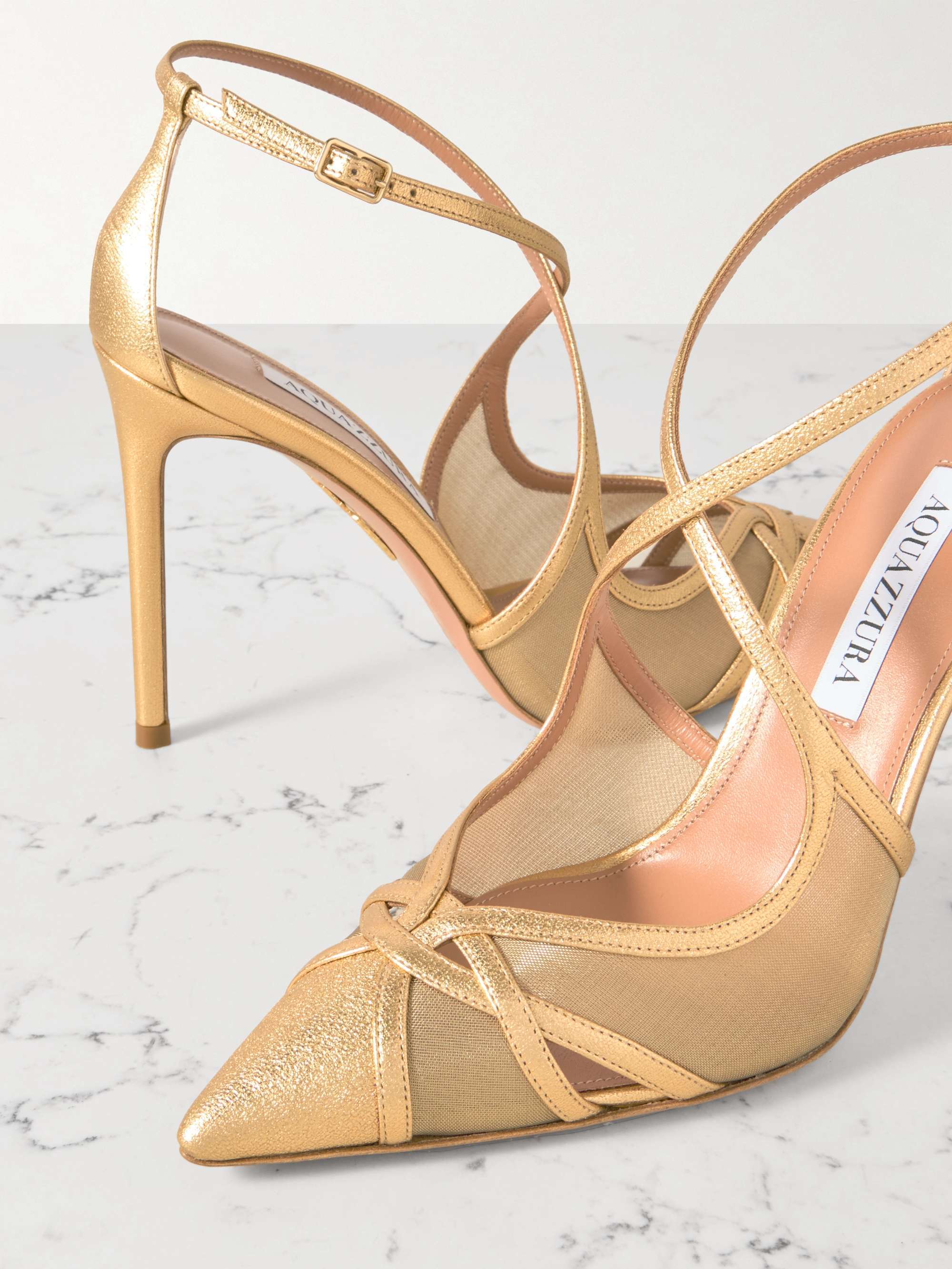 Shop Aquazzura Pointed High Heels In Nude