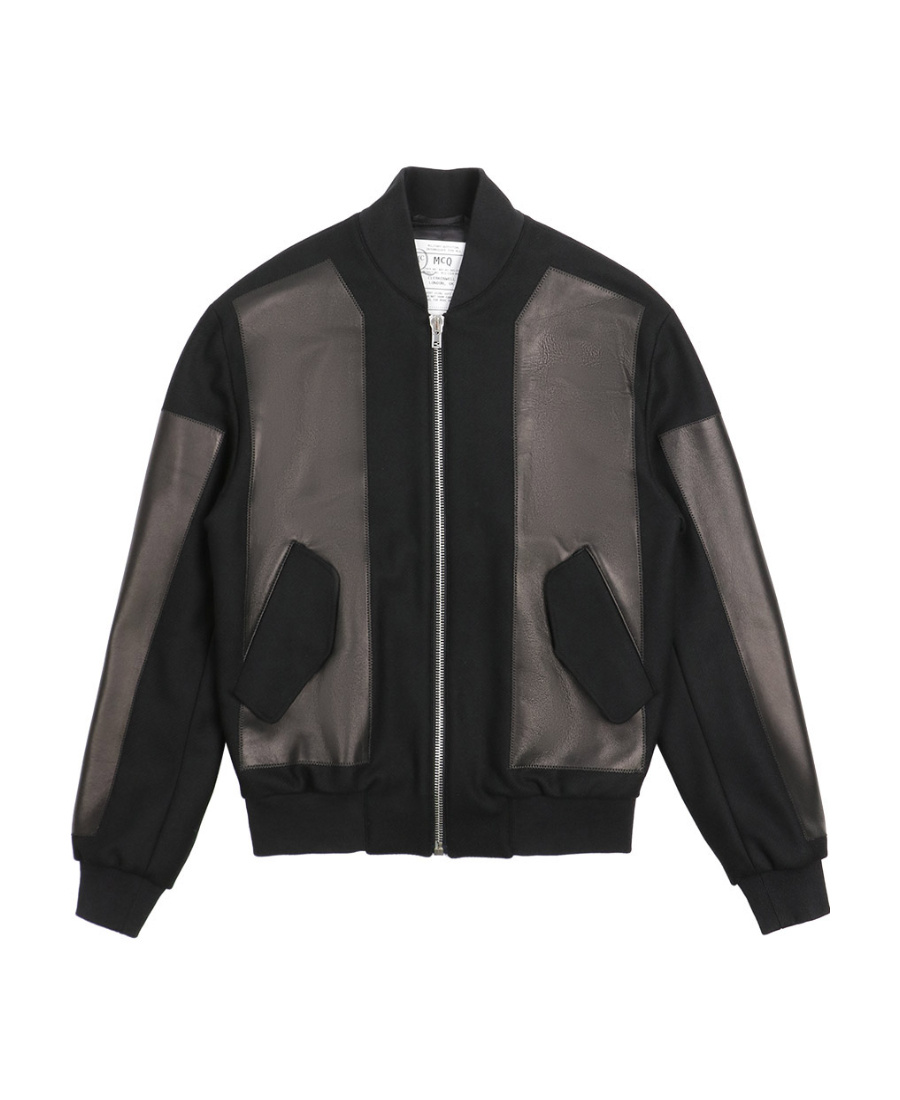 Mcq By Alexander Mcqueen Long-sleeved Baseball Jacket In Black