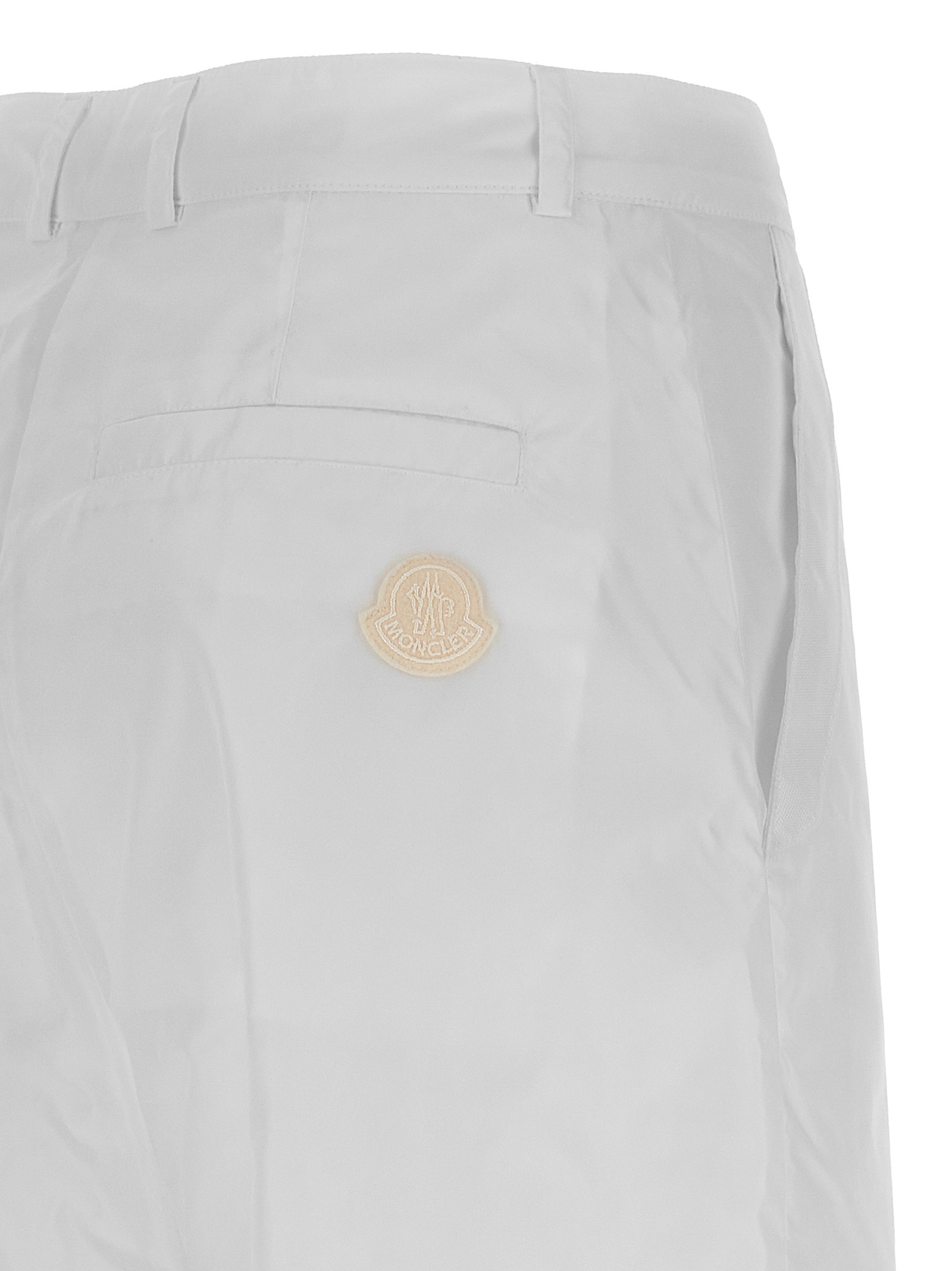 Moncler Nylon Pants Drawstring Hems In White