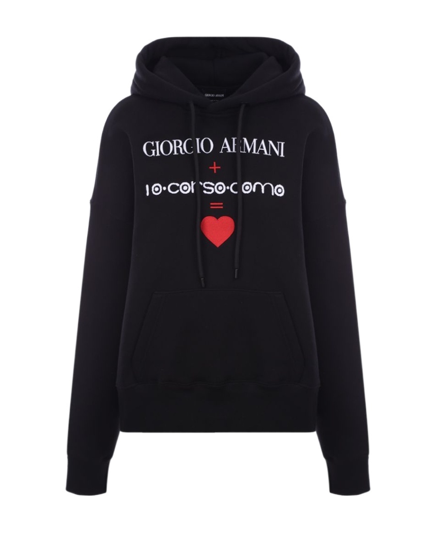 Giorgio Armani X 10 Corso Como Cotton Hoodie In Black
