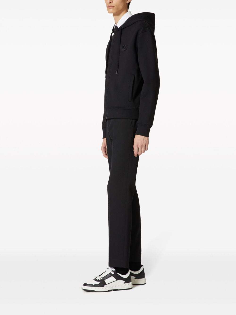 Valentino Cotton Sweatshirt With Vlogo Signature Patch In Black