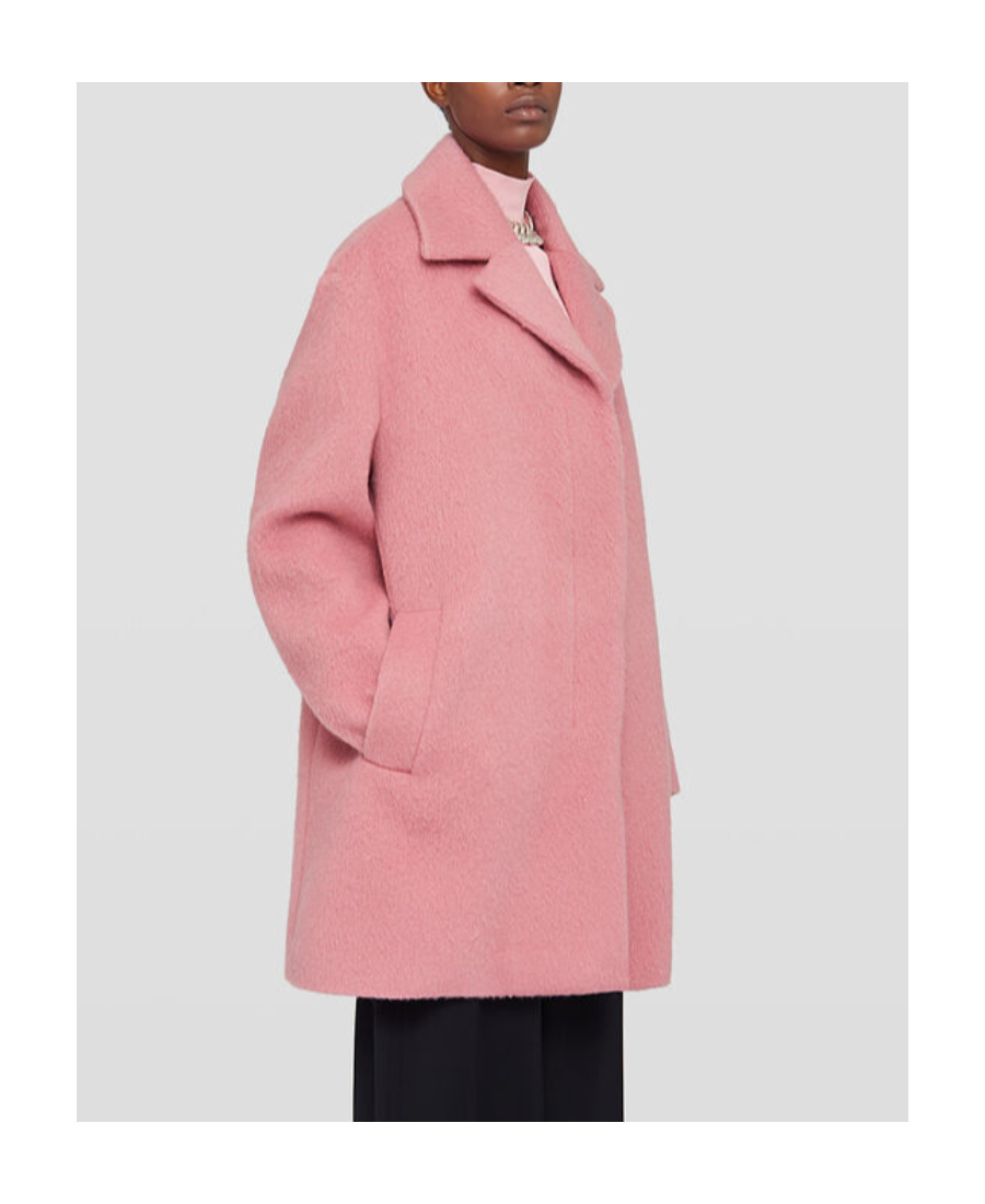 Jil Sander Brushed Knee-length Coat In Pink
