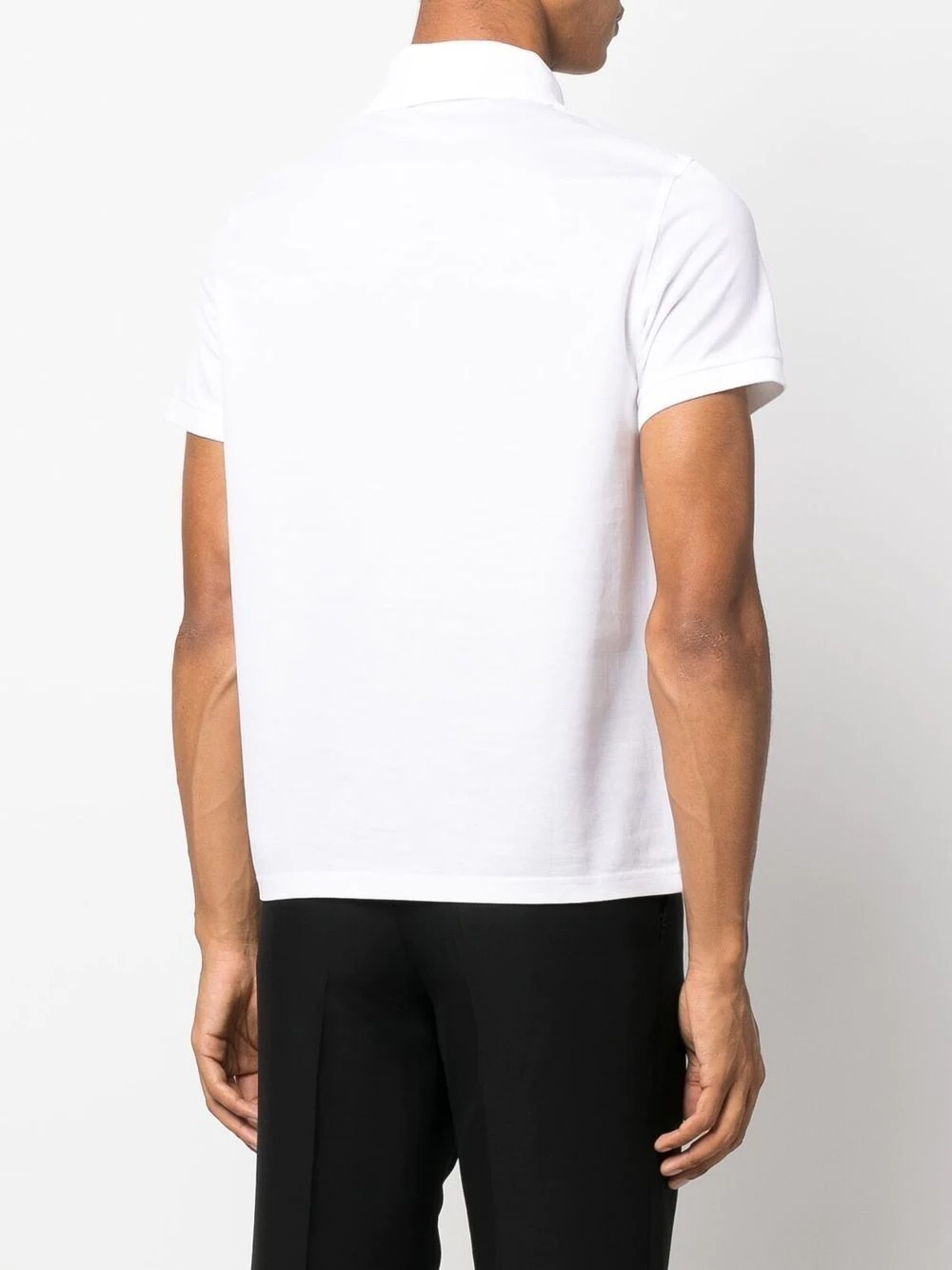 Saint Laurent Monogram Polo Shirt In White