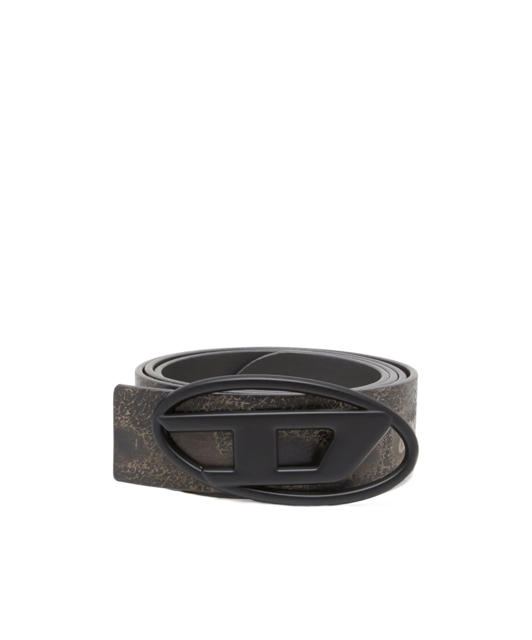 Diesel Reversible Treated Leather Belt In Brown/black