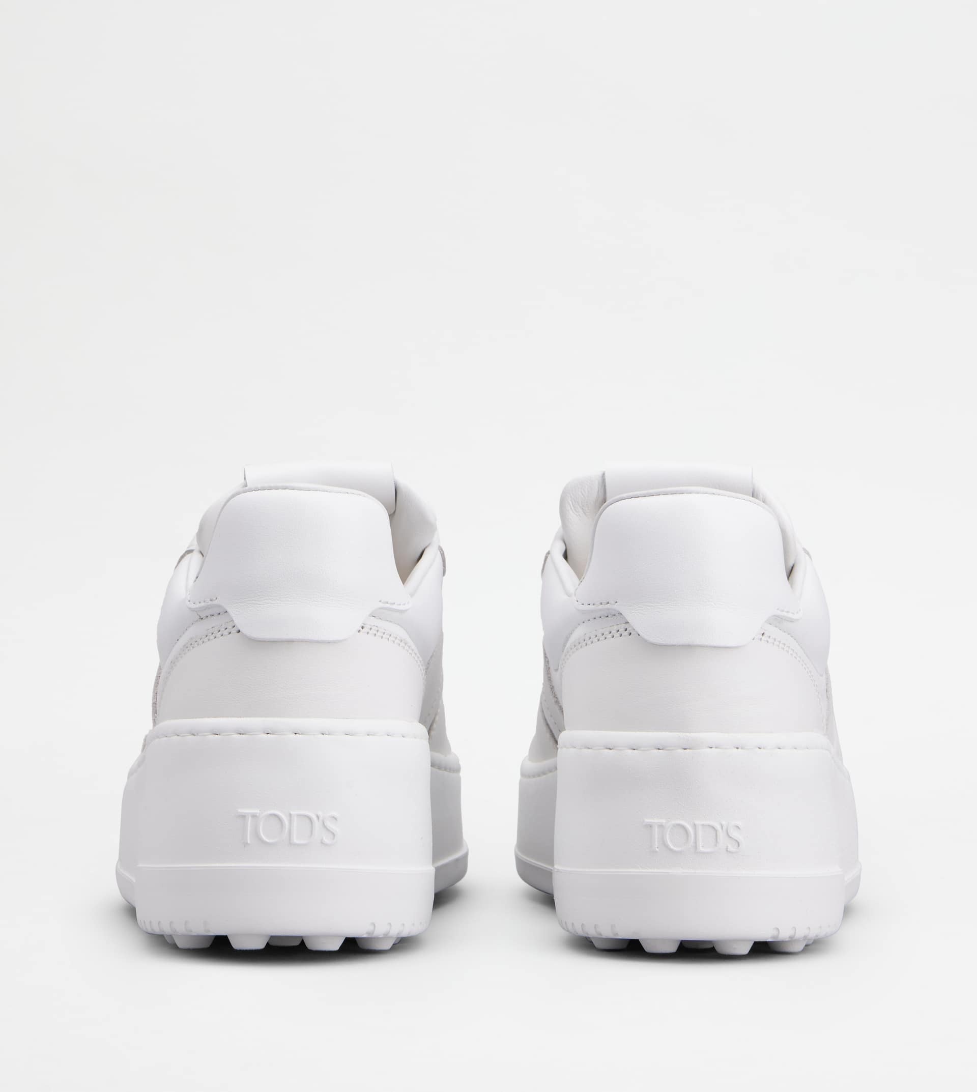 Tod's Round-toe Leather Sneakers In White