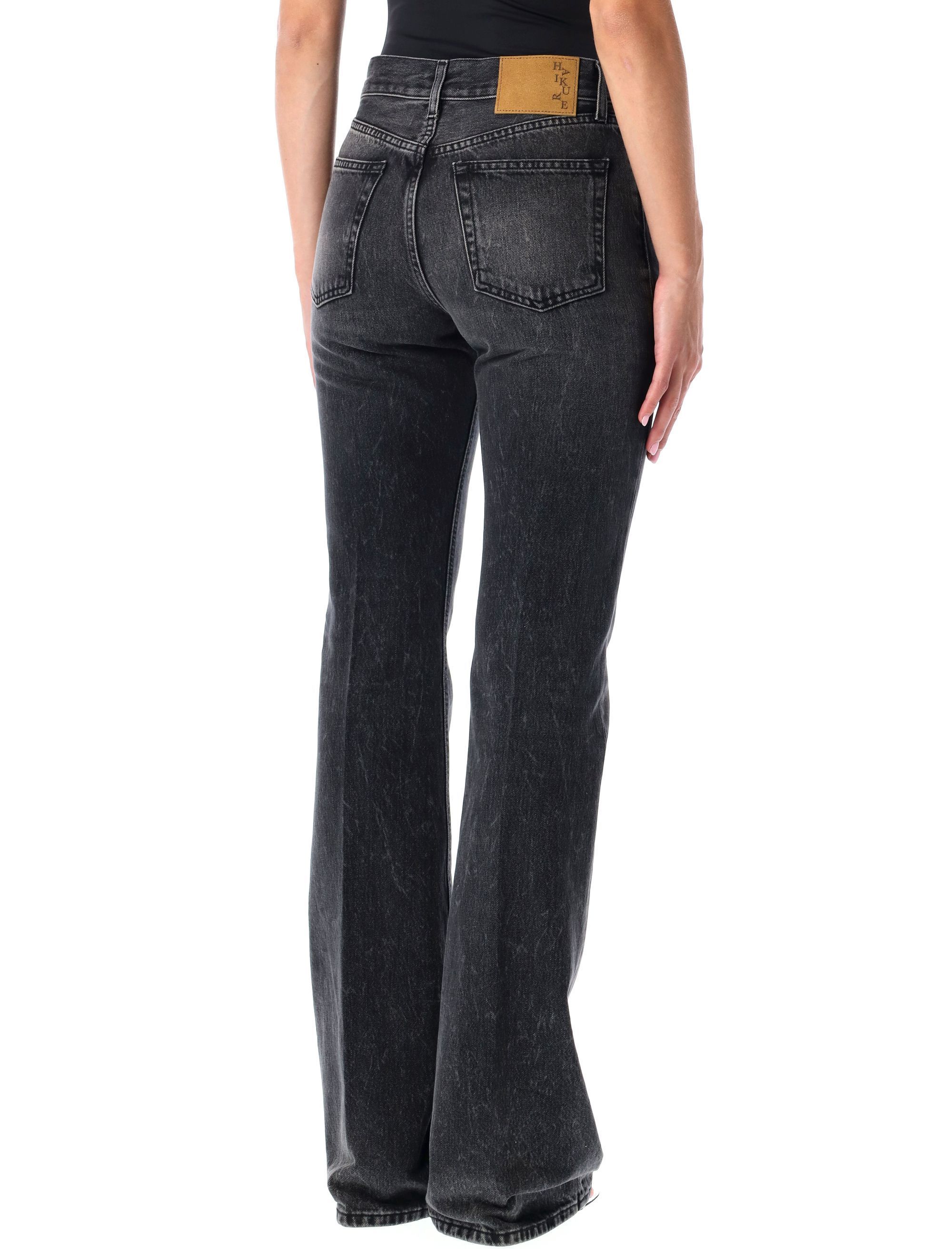 Haikure Denim Trousers With Belt Loops In Black