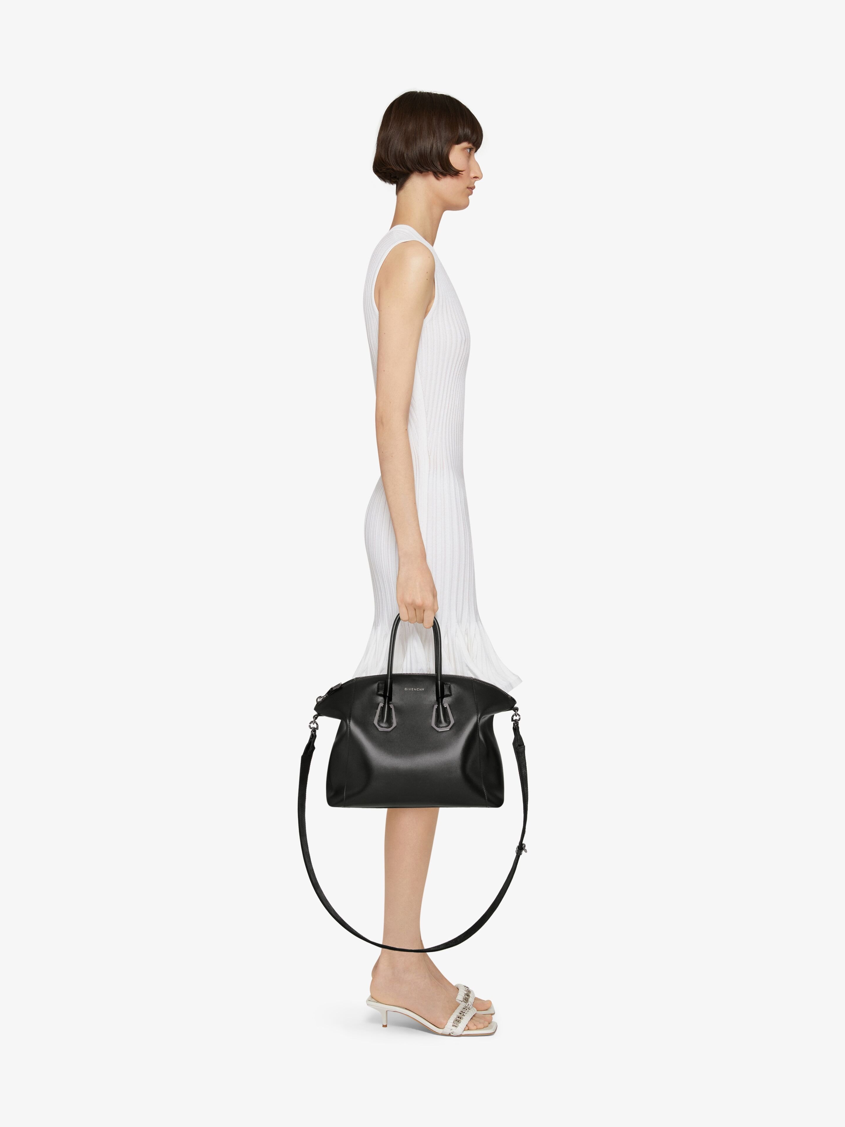 Givenchy Small Antigona Sport Bag In Leather With Metallic Details In Black