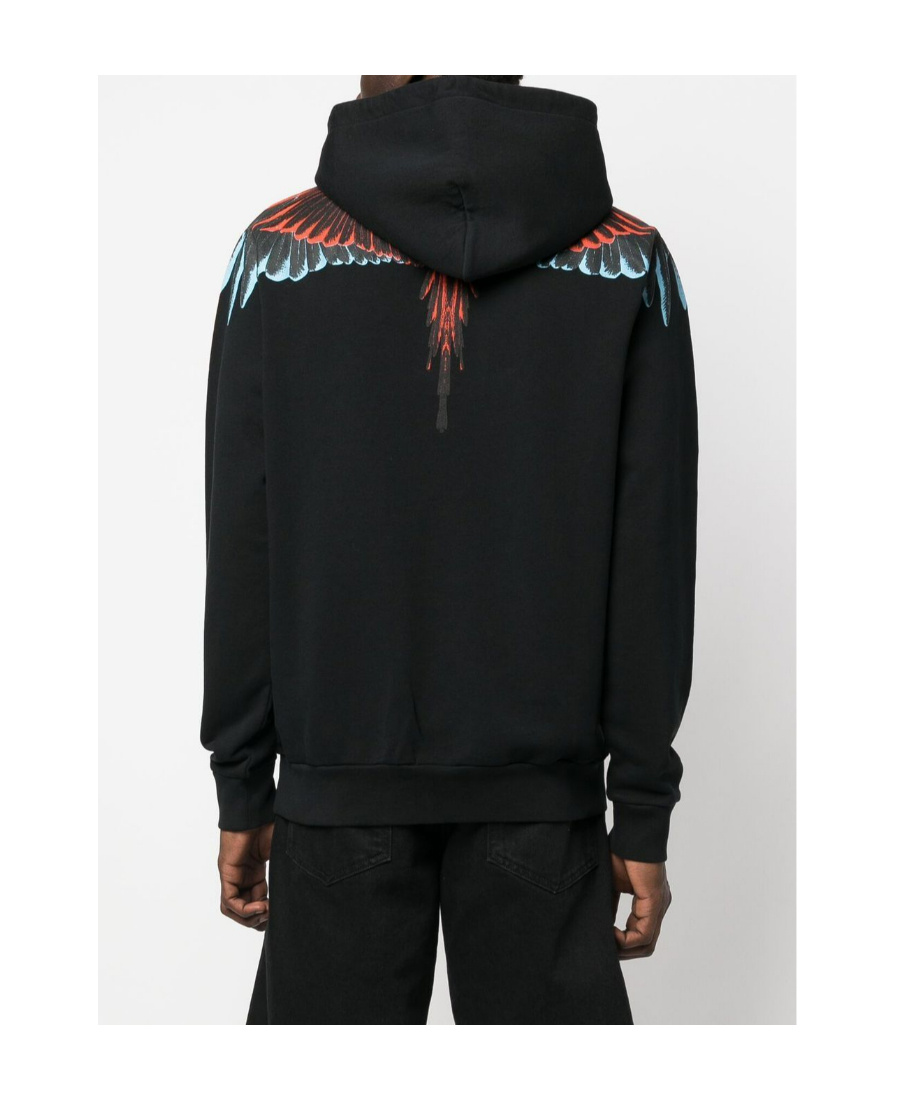 Marcelo Burlon County Of Milan Icon Wings Drawstring Hoodie In Black