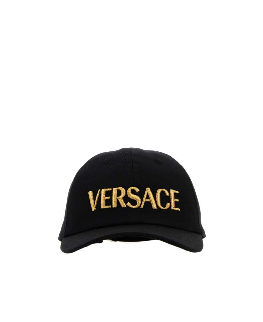 Versace Embroidered-logo Six-panel Cap In Black