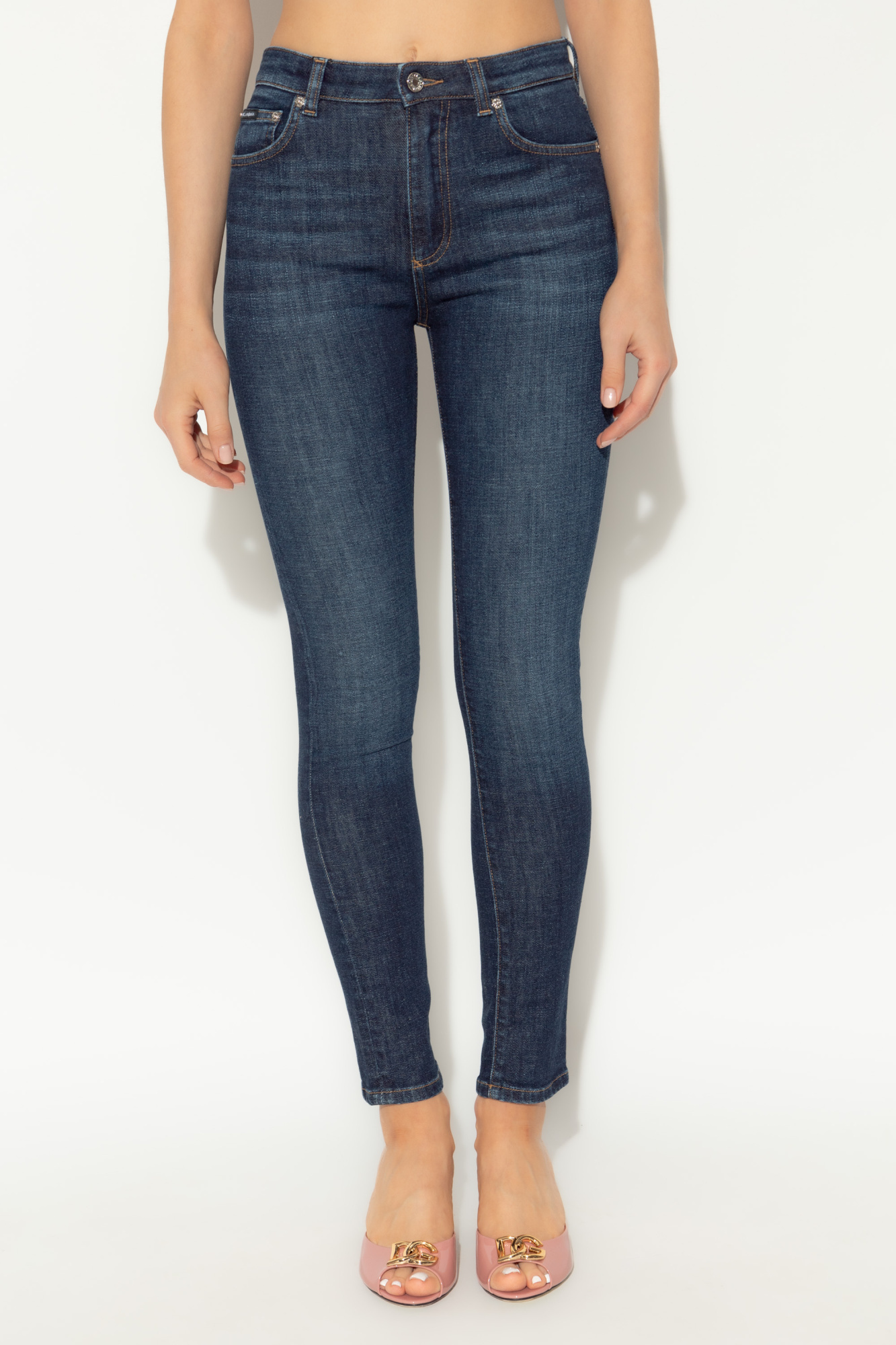 Dolce & Gabbana Belt-loop Jeans In Blue