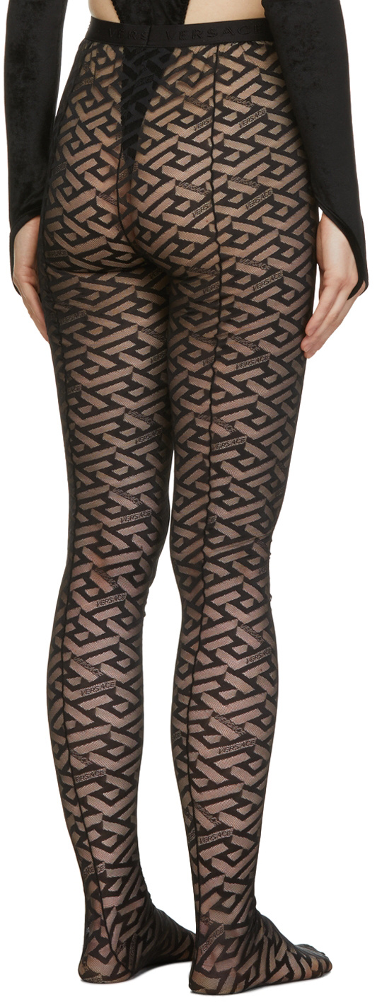 Versace La Greca Tights In Black