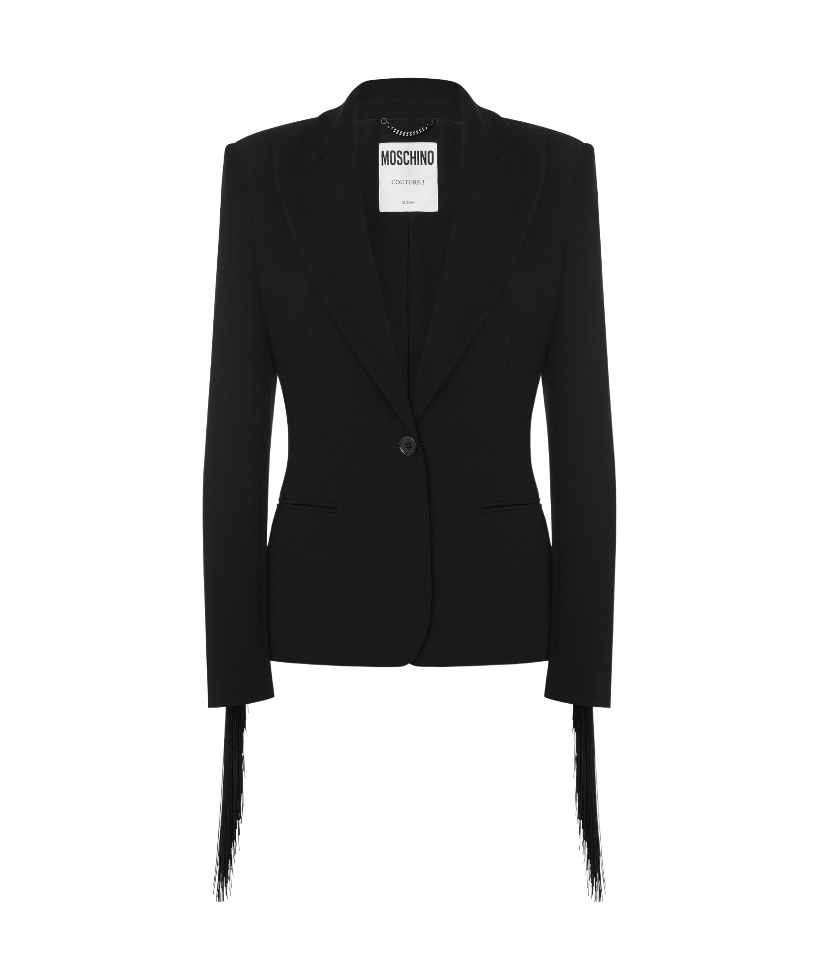 Moschino Fringed Single-breasted Blazer In Black