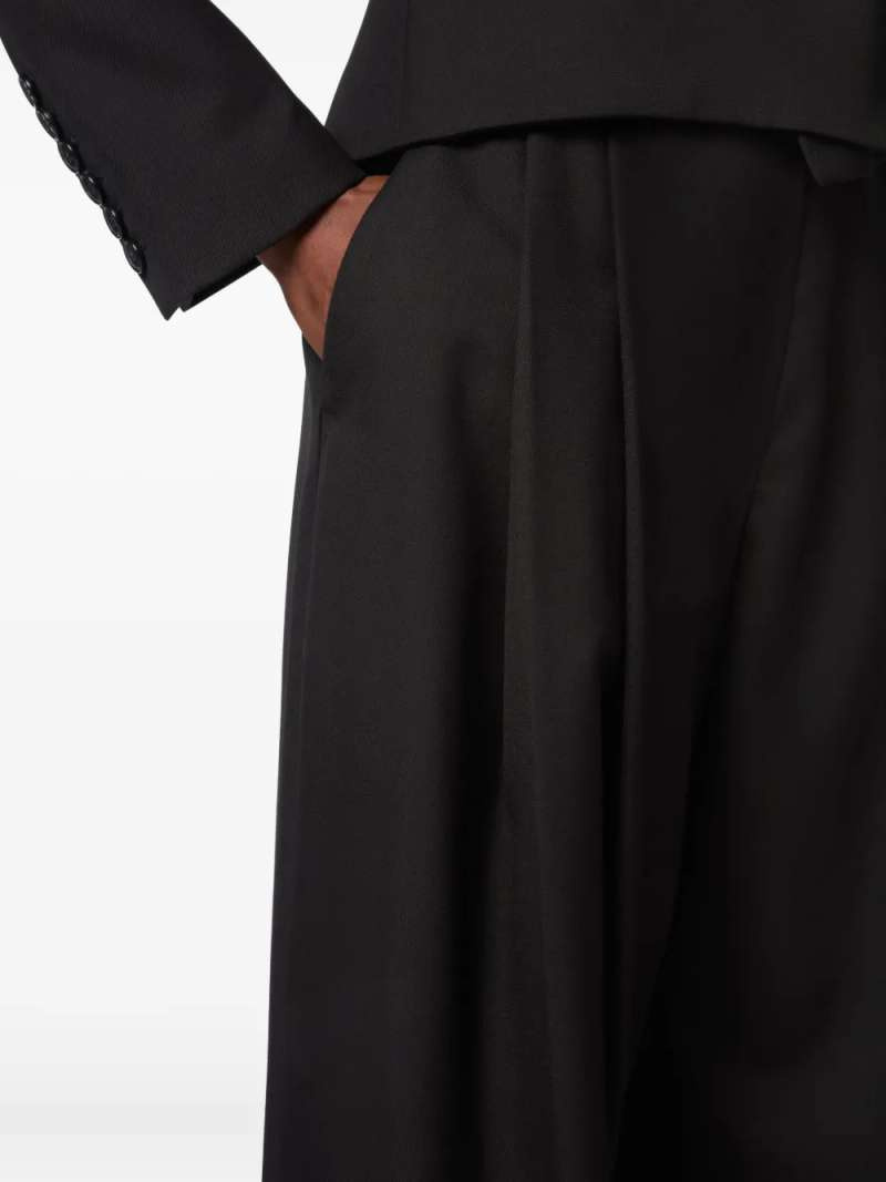 Nina Ricci Large Pants In Wool Gabardine In Black