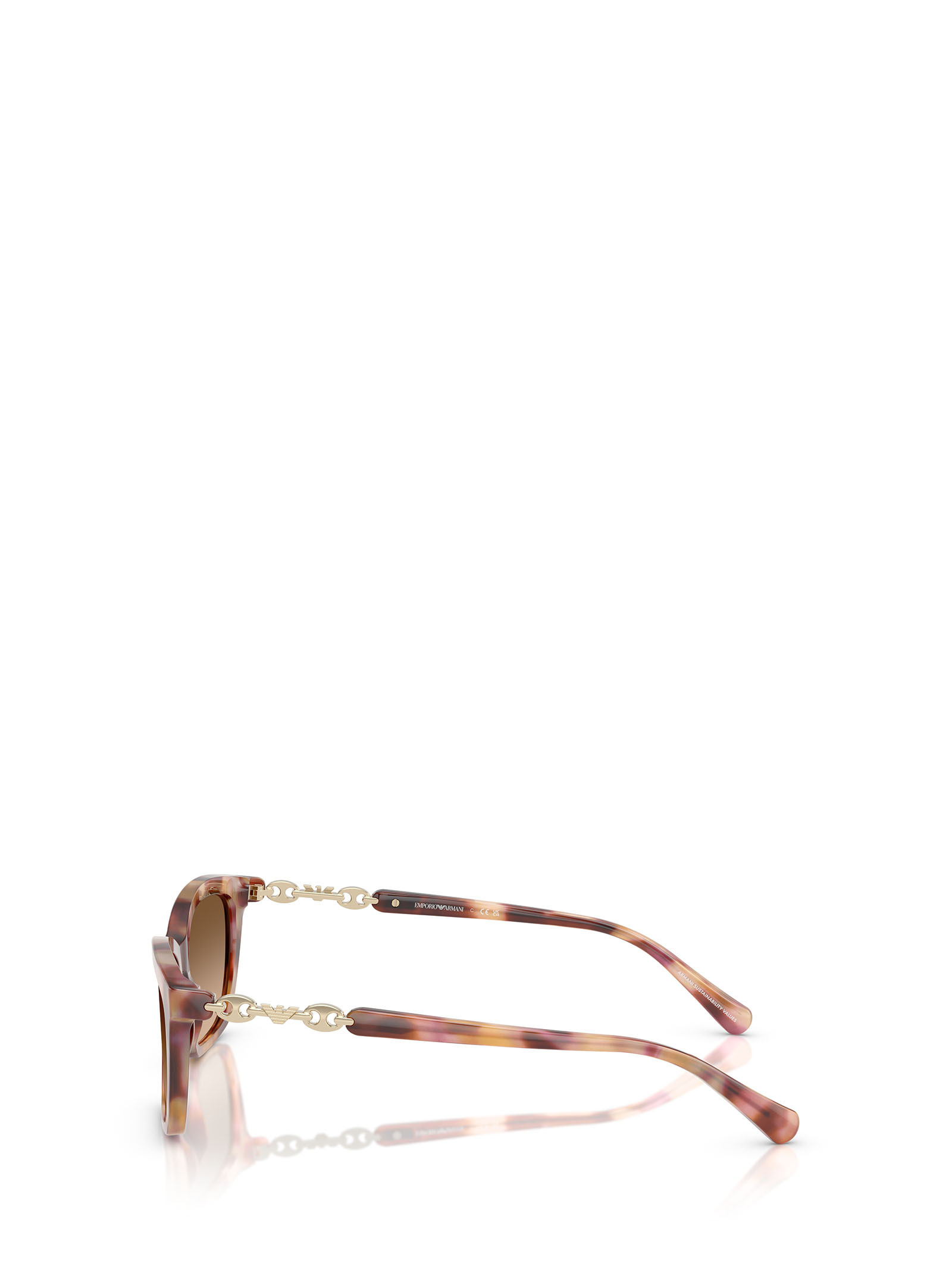 Emporio Armani Rectangular Frame Sunglasses In Brown
