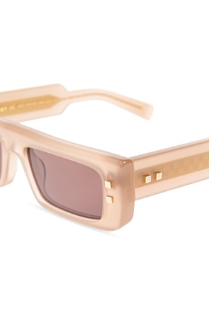 Balmain Rectangular Sunglasses In Nude
