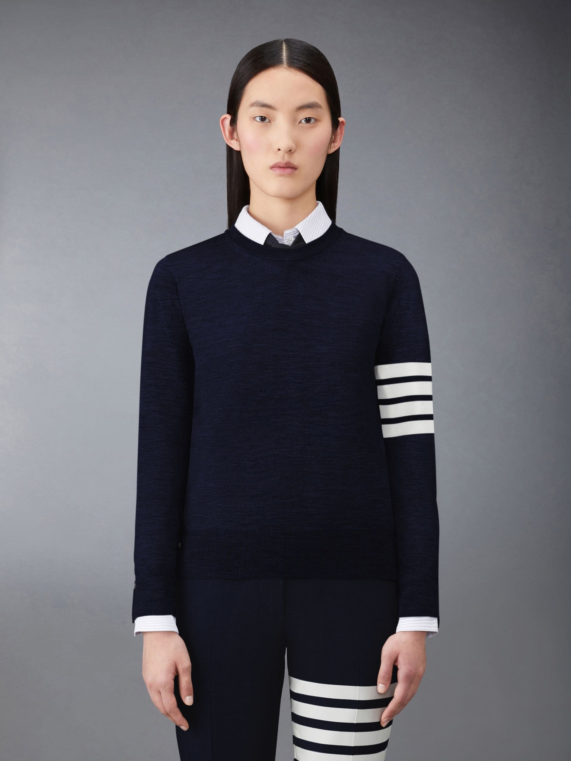 Thom Browne 4-bar Merino Jumper In Black