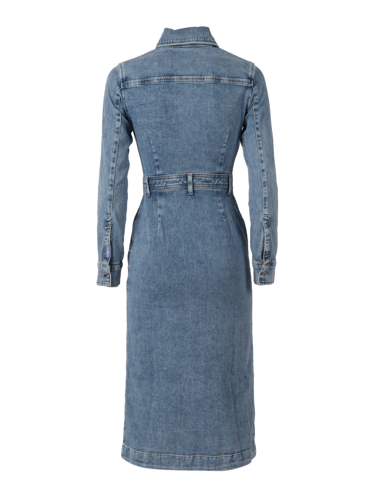 7 For All Mankind Button-down Denim Blouse Dress In Blue