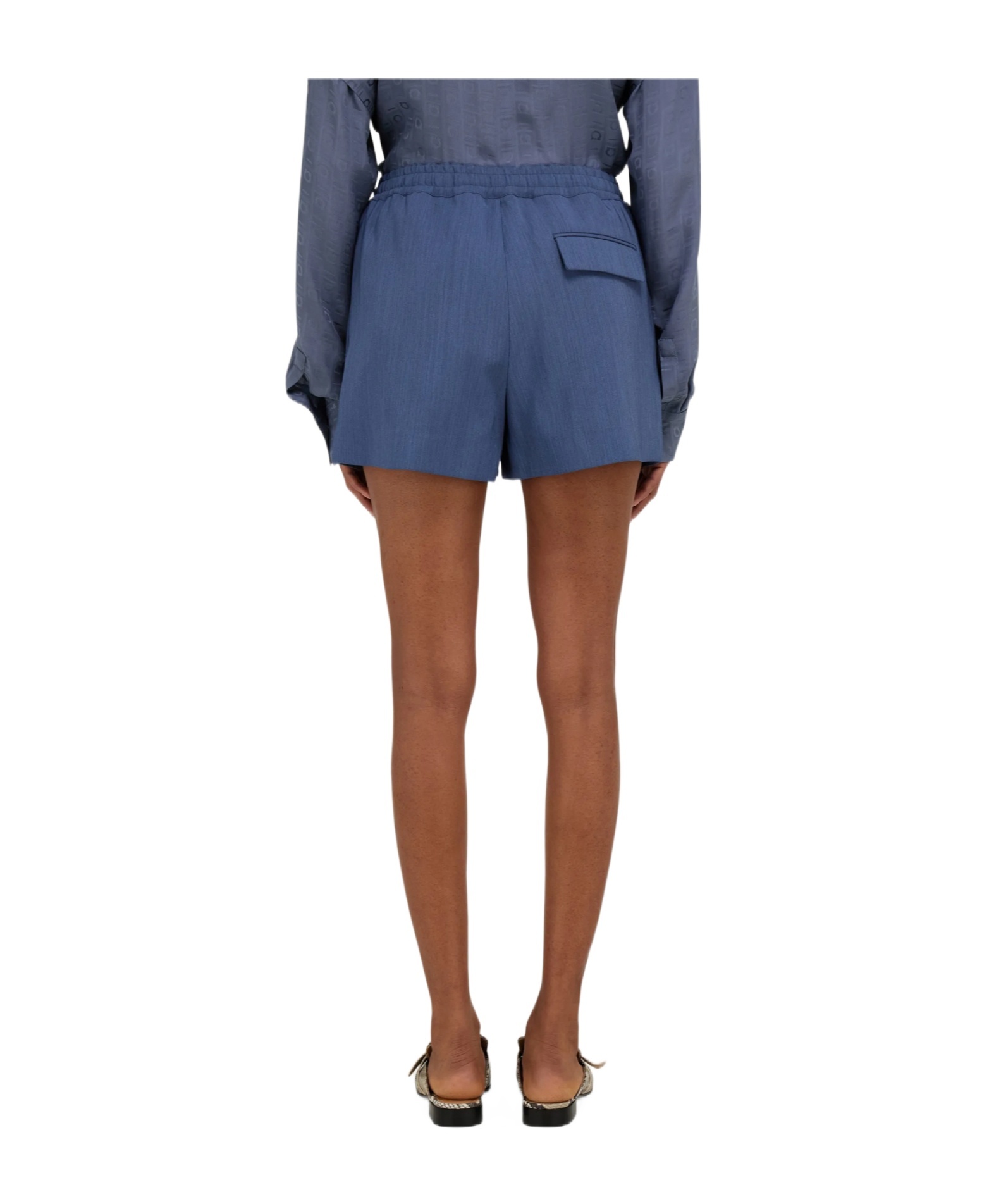 Ferragamo Elastic Waist Shorts In Blue