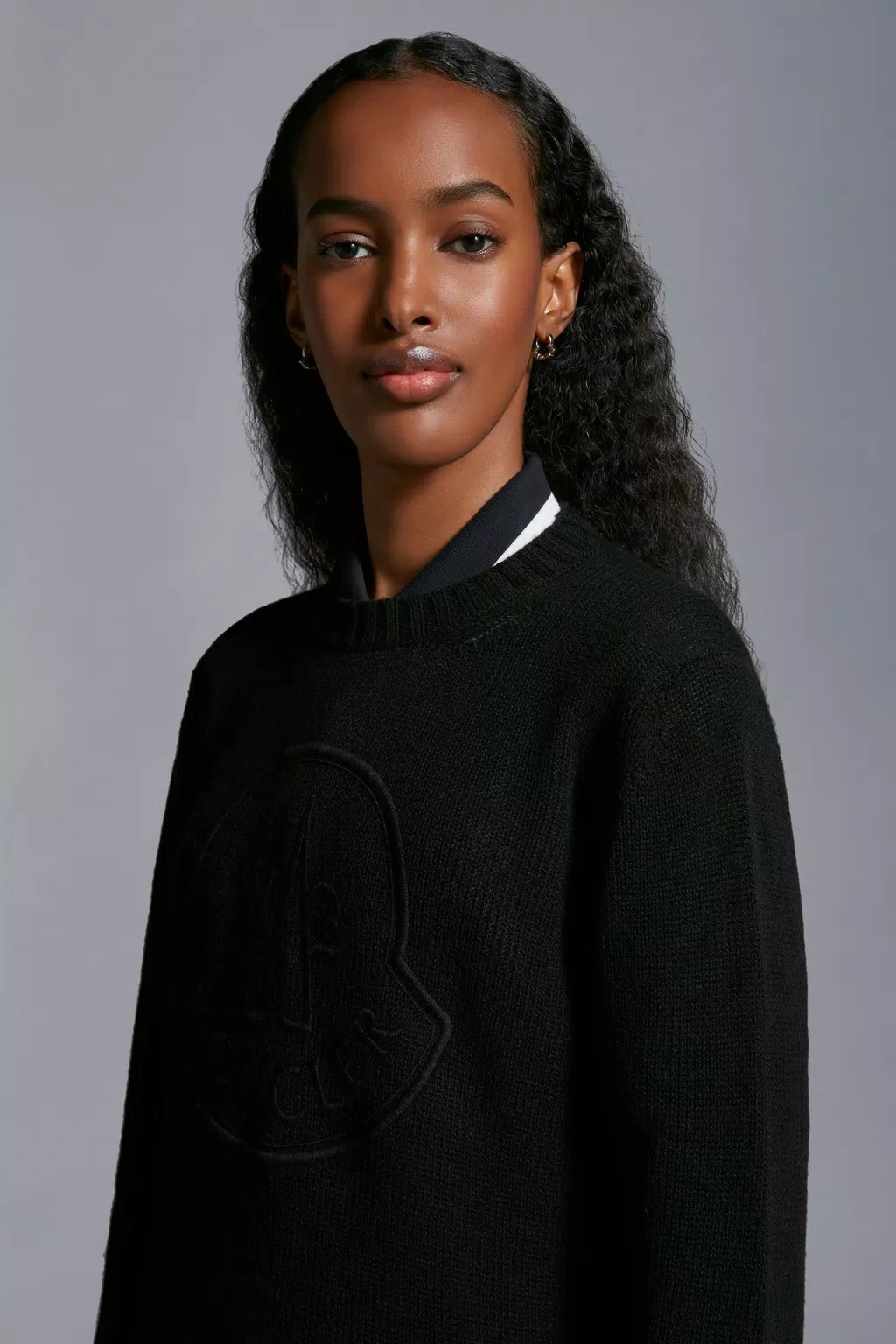 Moncler Wool And Cashmere Jumper In Black