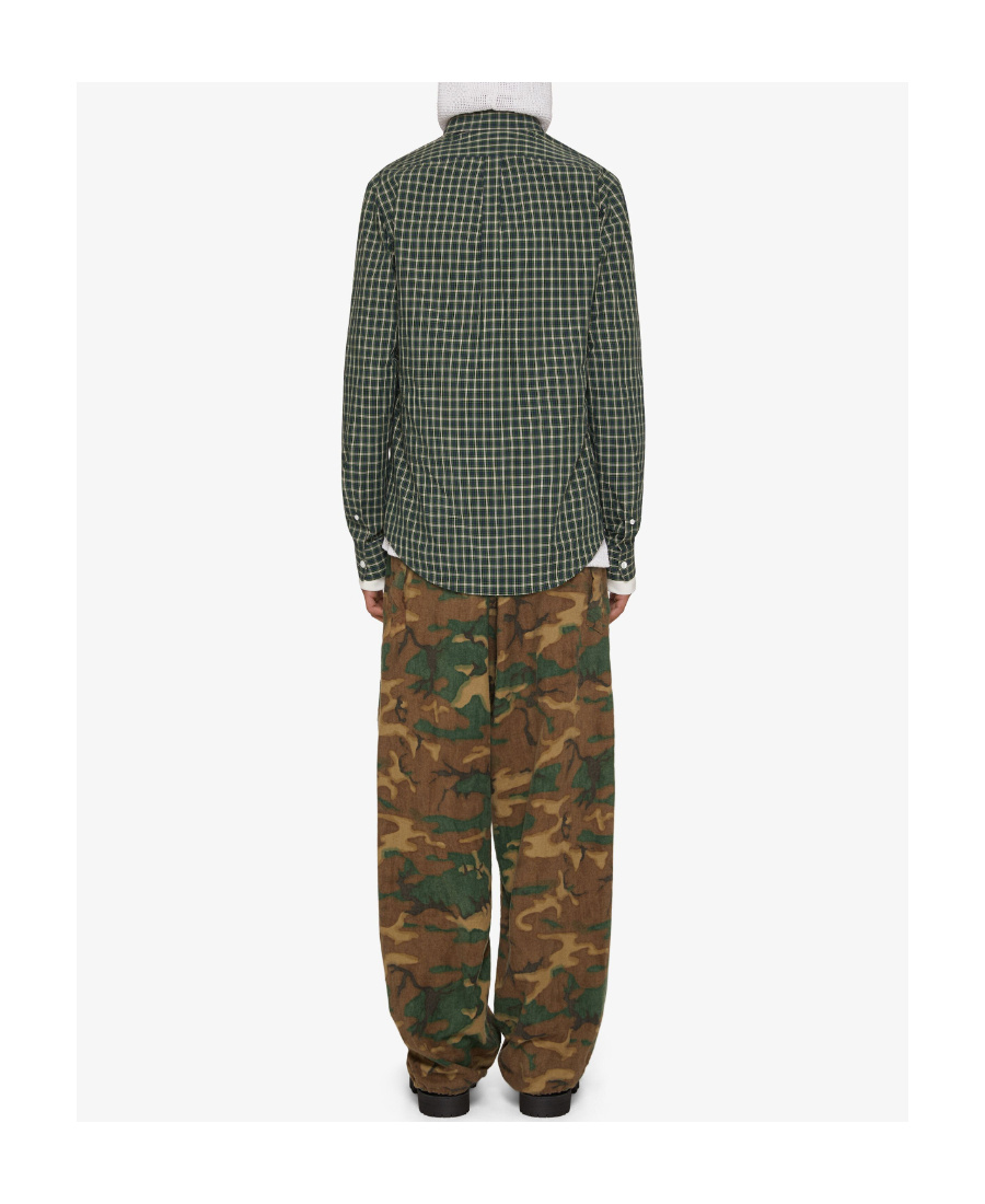 Givenchy 4g Motif-embroidered Checked Shirt In Green