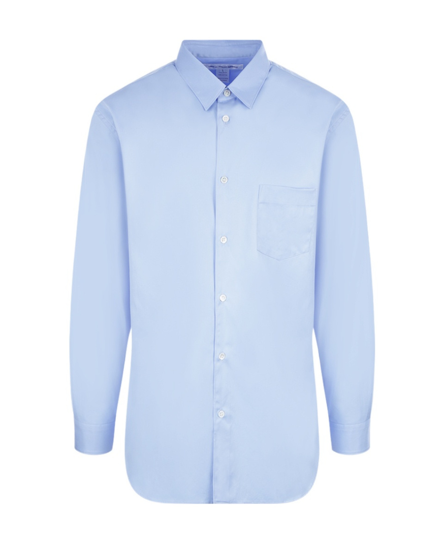 Comme Des Garçons Long-sleeve Cotton Shirt In Blue