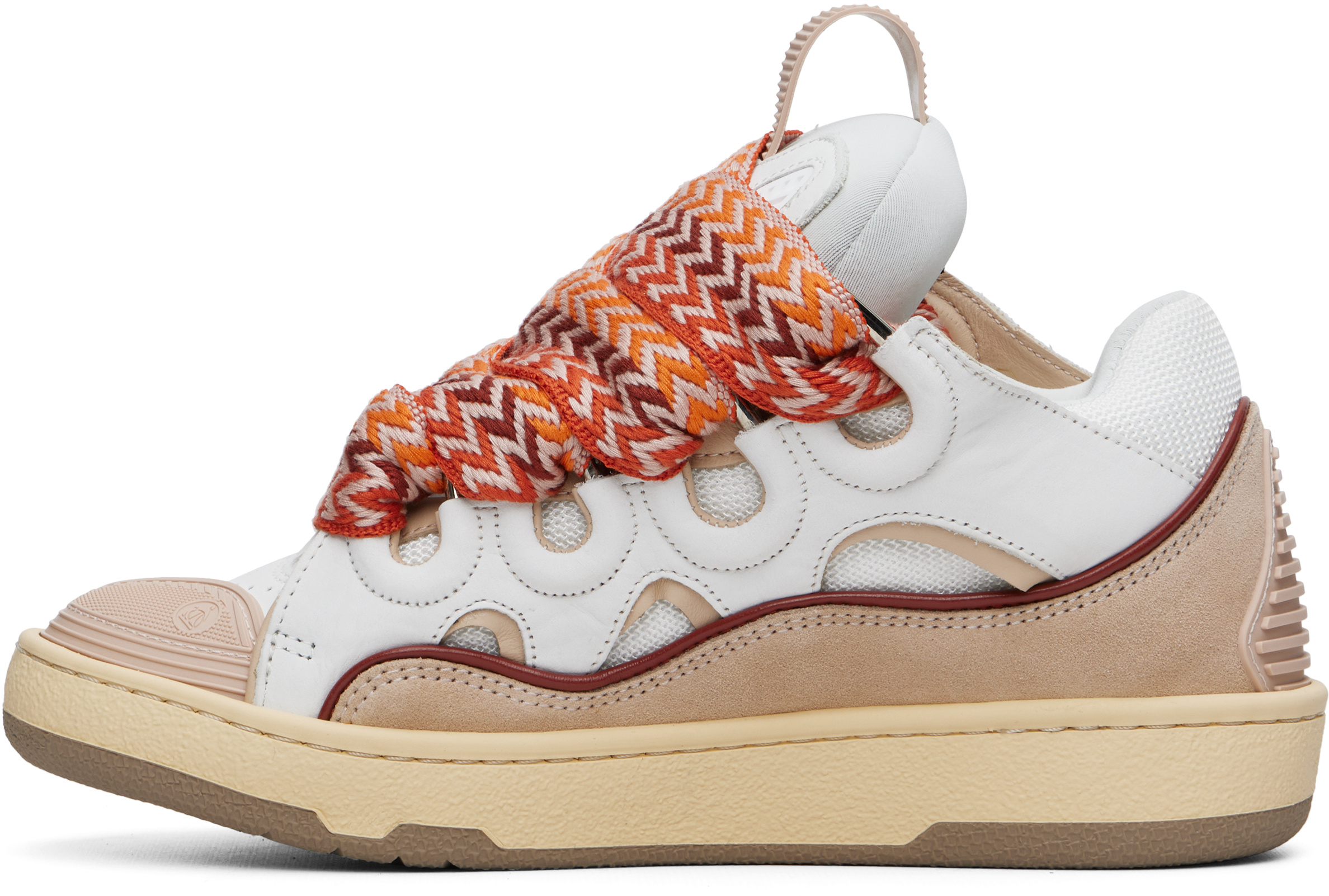 Lanvin Curb Leather Sneakers In Multi