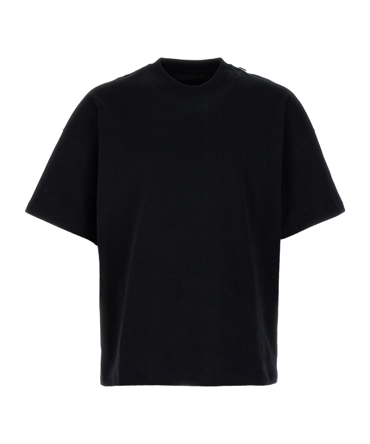 Jil Sander Double Layer Cotton T-shirt In Black