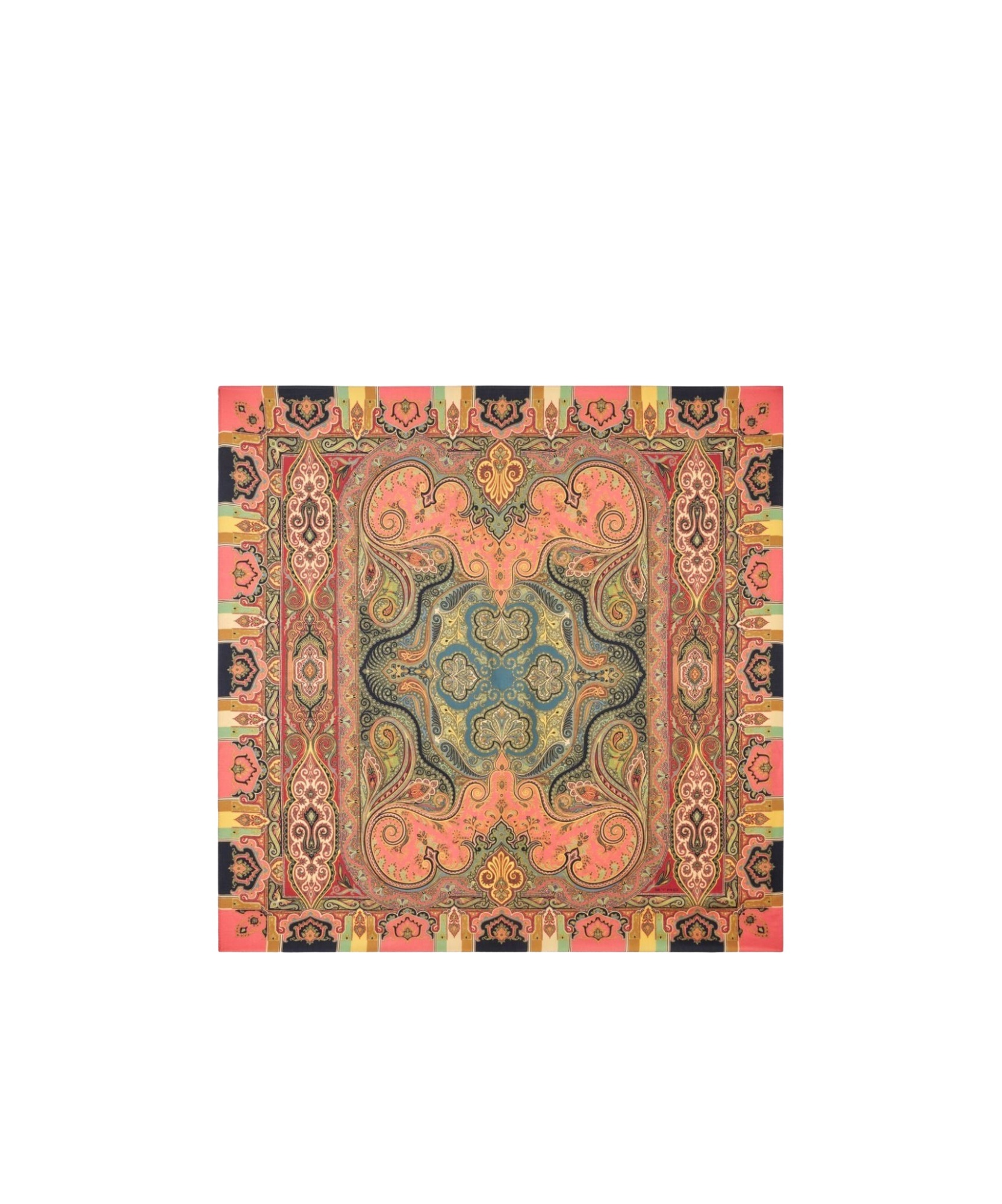 Etro Wool And Silk Shawl With Print In Pink
