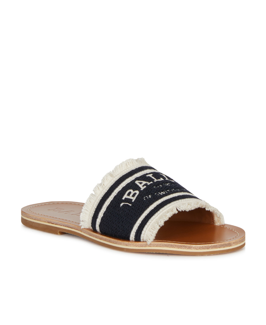 Bally Logo Jacquard Slippers In Nude