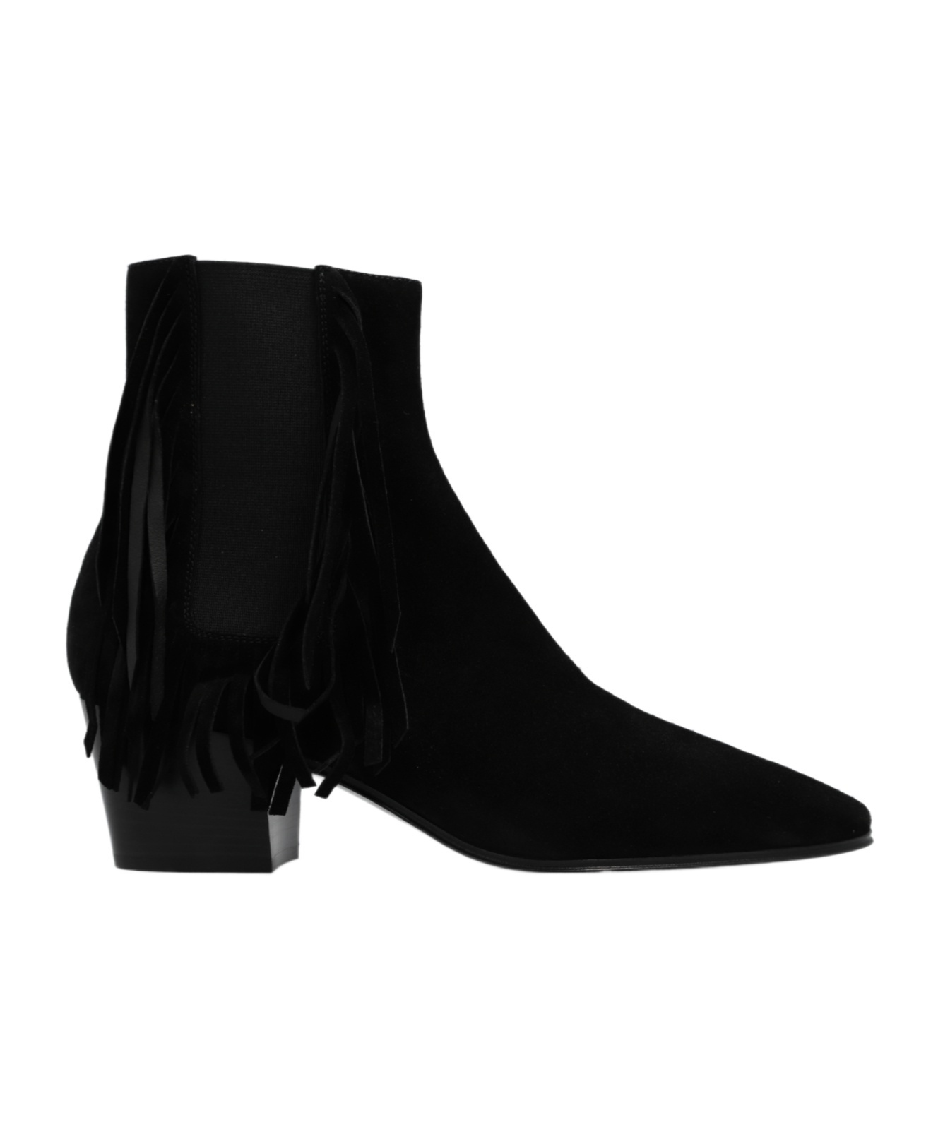 Casadei Fringed Ankle Boots In Black