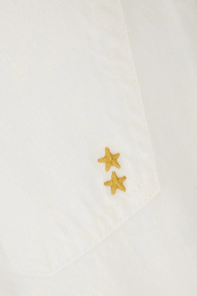 Icon Denim Star Embroidered Denim Trousers In White
