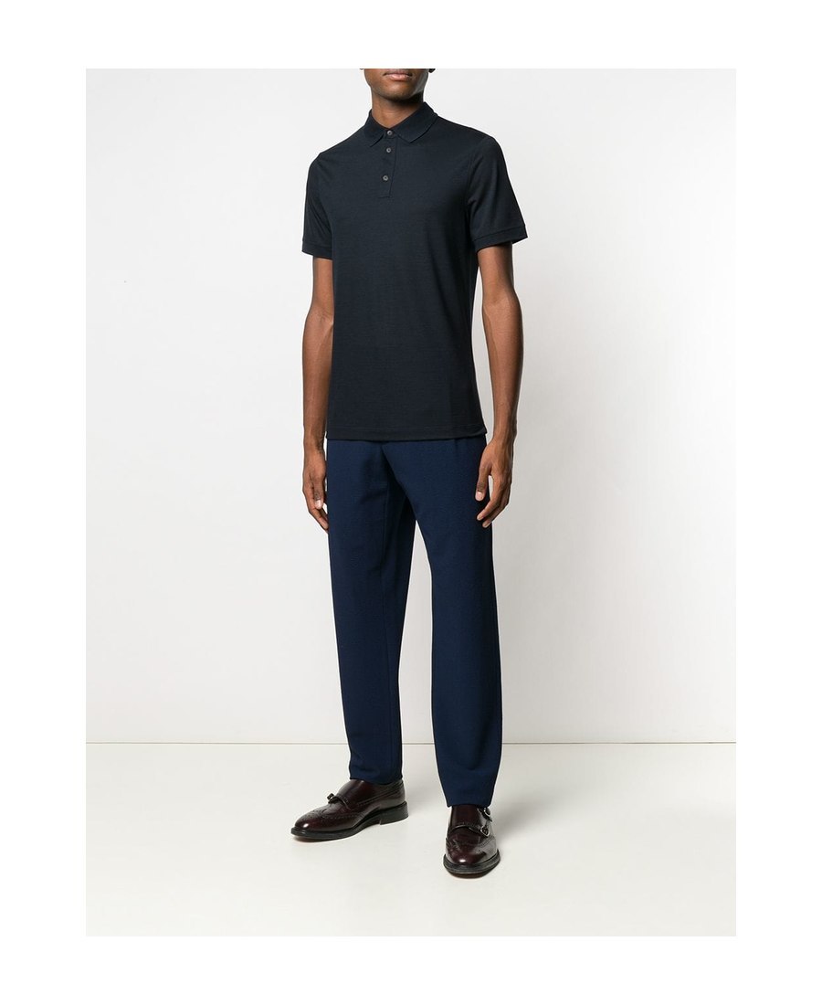 Giorgio Armani Classic Polo Shirt For Men In Black