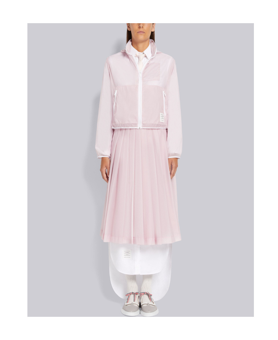 Shop Thom Browne Pleated Midi Skirt In Pink