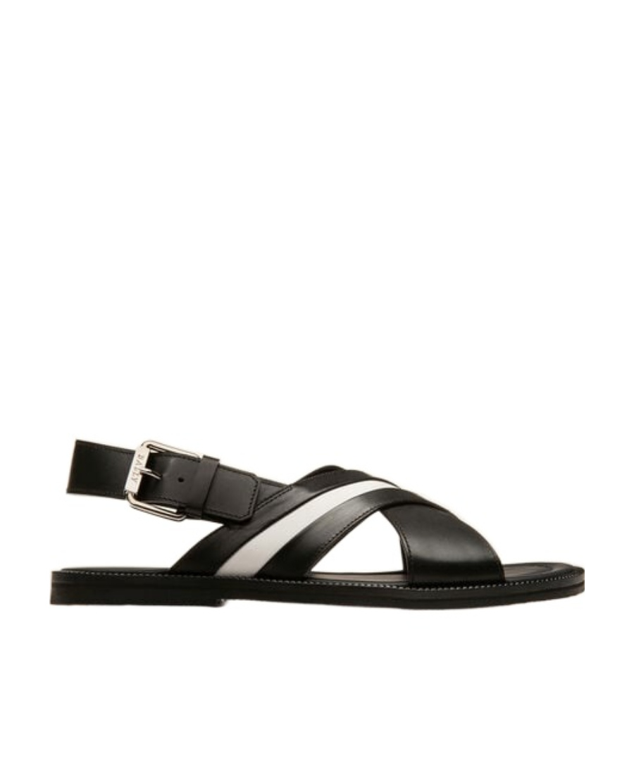 Bally Jamilo Crossover-straps Leather Sandals In Black