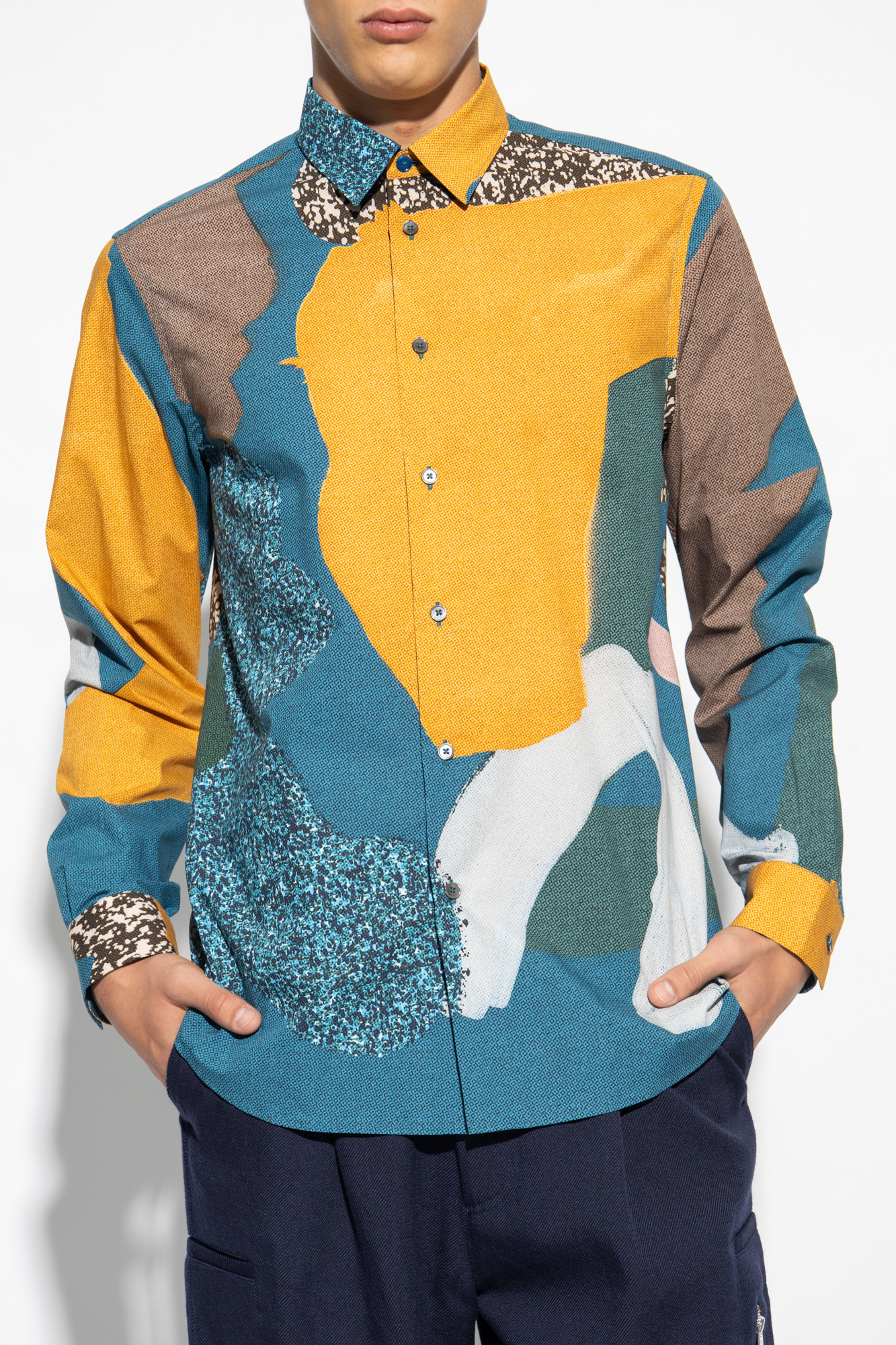 Shop Paul Smith Rug-print Cotton Shirt In Multicolor