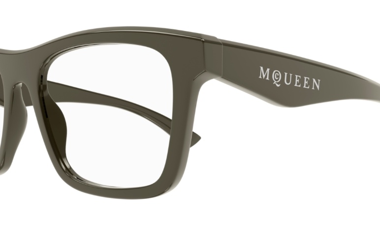 Alexander Mcqueen Eyewear Square Frame Glasses In Brown