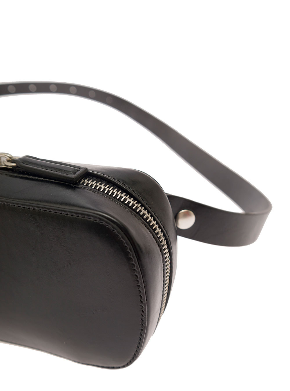 Jil Sander Logo-debossed Leather Belt Bag In Black