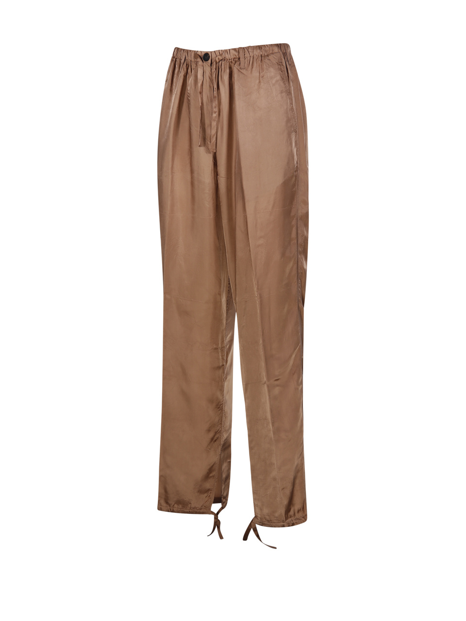 Dries Van Noten Straight Leg Trousers Elastic Waistband In Smoke