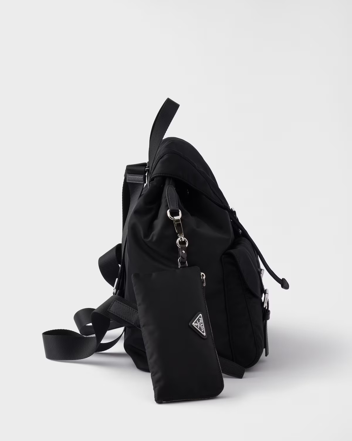 Prada Medium Re-nylon Backpack In Black