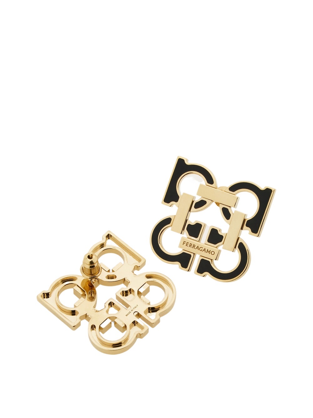 Ferragamo Four Gancini Clip On Earrings In Gold