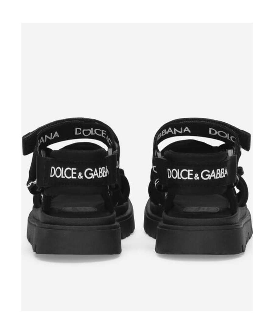 Dolce & Gabbana Branded Grosgrain Sandals In Black