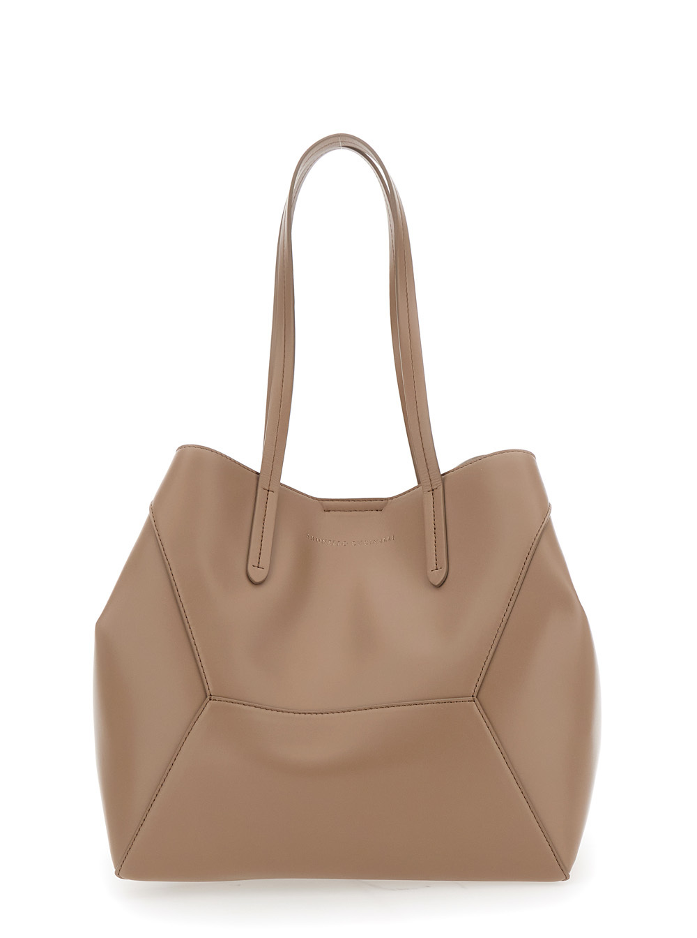 Brunello Cucinelli Bc Duo Panelled Shoulder Bag In Brown