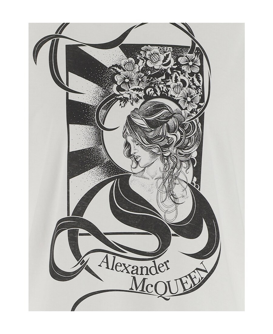 Alexander Mcqueen Graphic-print Short-sleeve T-shirt In White