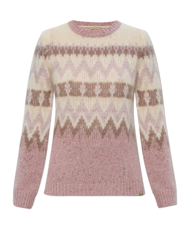 Shop Woolrich Intarsia-knit Long Sleeve Jumper In Nude